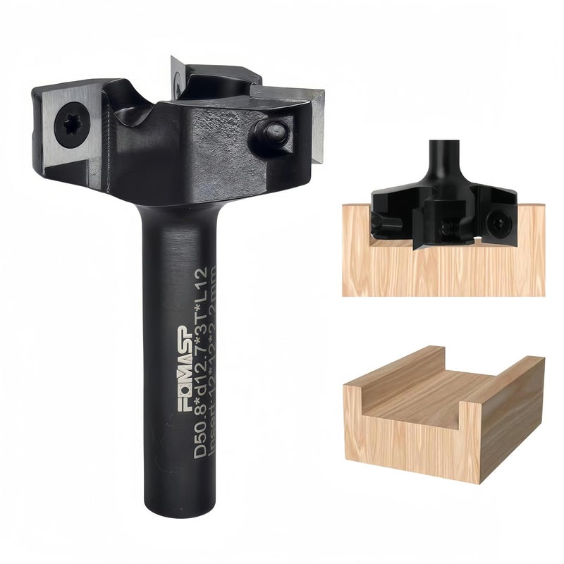 FomaSP CNC Spoilboard Surfacing Router Bit,1/2"(12.7mm) Shank,2"(50.8mm) Cutting Diameter,Slab Flattening Router Bit,Replaceable Carbide Inserts Wood Planer Bit with 3 Wings for Woodworking. - Image 4
